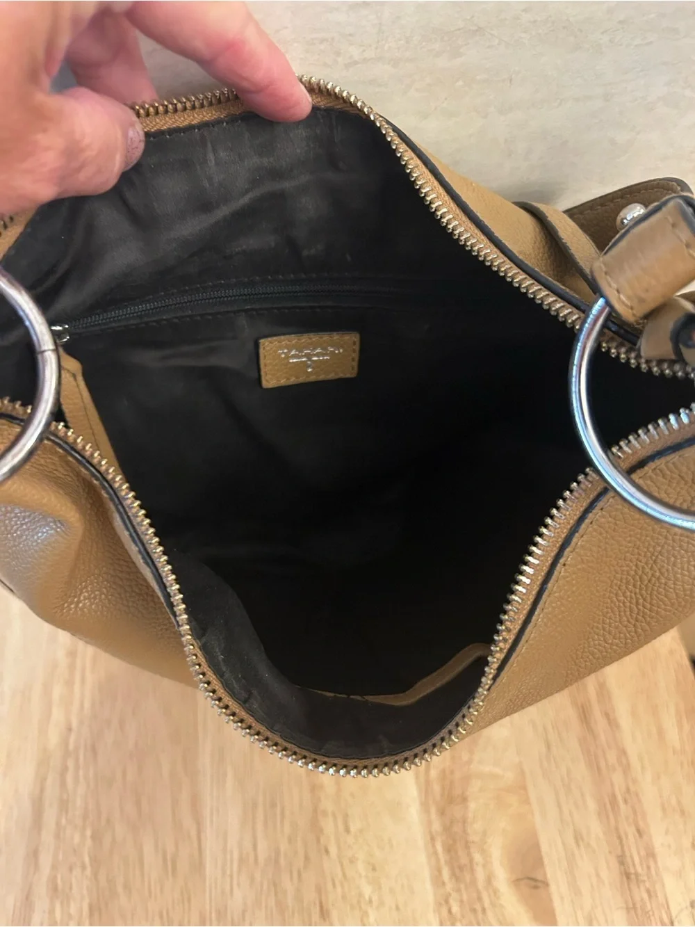 Tahari Pebbled leather hobo-style shoulder bag